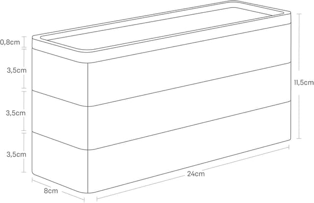 Detalle de YAMAZAKI 5811 RIN – Mallette d’accessoires à 3 compartiments avec couvercle en bois (blanc)