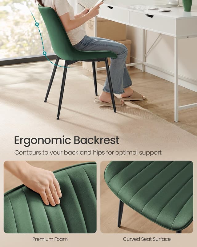 Detalle 1 de Songmics LDC090CZ01 dining chairs set of 2