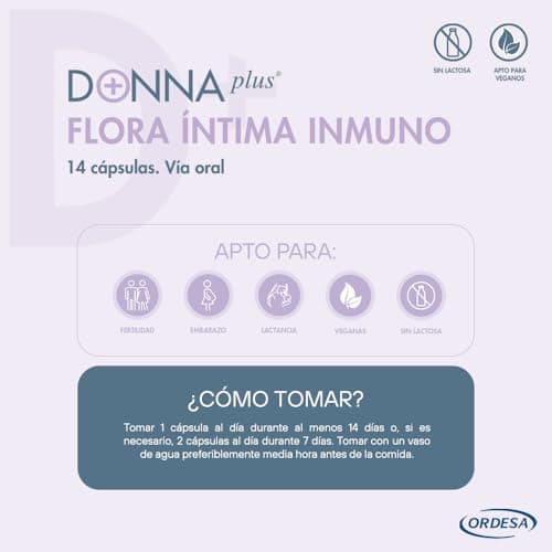 Detalle 2 de DonnaPlus Flora Íntima Inmuno 14 cápsulas — complemento íntimo