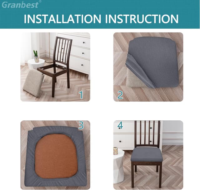Detalle 2 de Granbest Fundas de Asiento para Silla de Comedor