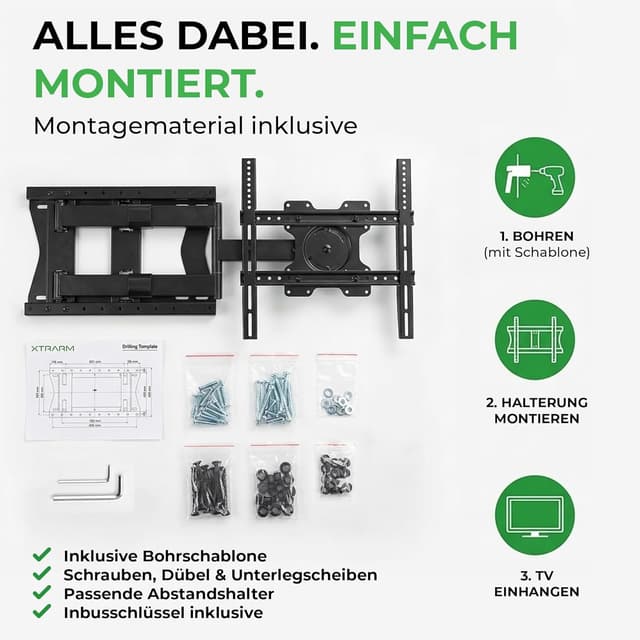 Detalle 2 de XTRARM TiTon TV-Wandhalterung 120 cm (für große Bildschirme, bis 40 kg)