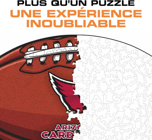 Detalle 2 de Iconic Puzzles Arizona Cardinals – Puzzle en bois sous licence officielle NFL, 270 pièces (taille M)