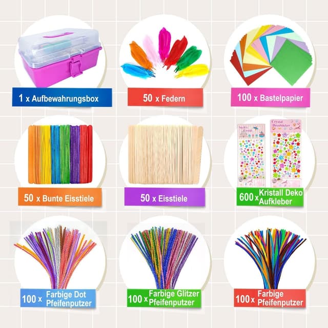 Detalle 2 de LINAYE Bastelset für Kinder mit 3.500+ Teilen