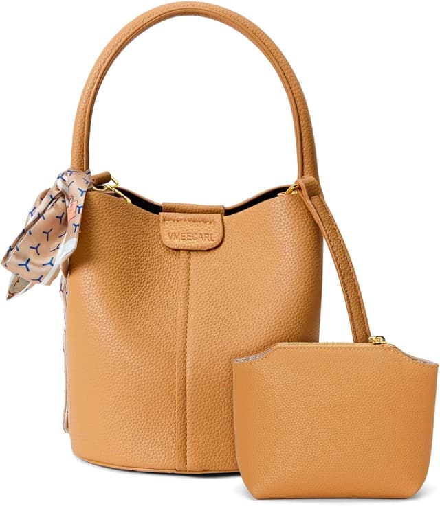 Detalle de VMEECARL Damen Kleinhandtasche (veganes Material) als Bucket-, Crossbody- & Schultertasche