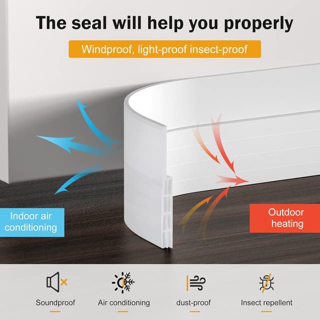 Detalle 2 de EXTSUD 2 m selbstklebende Türdichtung aus Silikon – gegen Zugluft, Staub, Insekten & Lärm