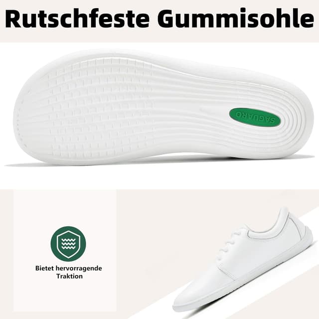 Detalle 2 de SAGUARO Noble II Barfußschuhe für Herren – leichte Minimalschuhe mit breiter Zehenbox, Zero-Drop & rutschfester Gummisohle