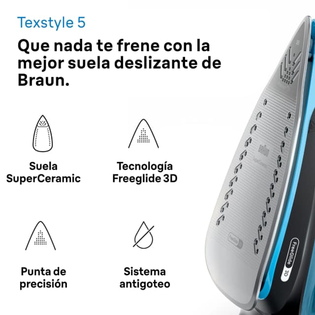 Detalle de Braun TexStyle 5 SI5256BL plancha de vapor