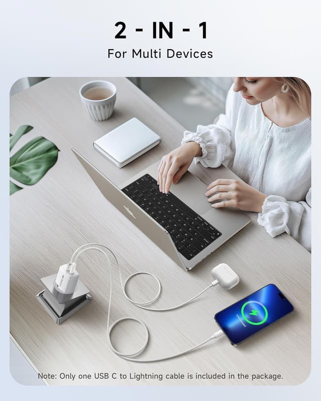 Detalle de RAVIAD iPhone Ladekabel 20W 2er-Set