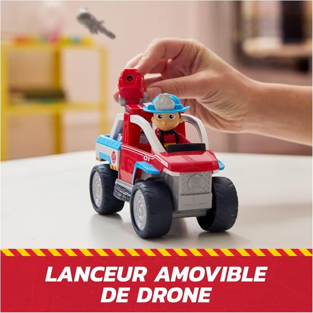 Detalle de Paw Patrol – Véhicule figurine Ryder Fire Rescue (voiture lanceur de drone) – Pat Patrouille