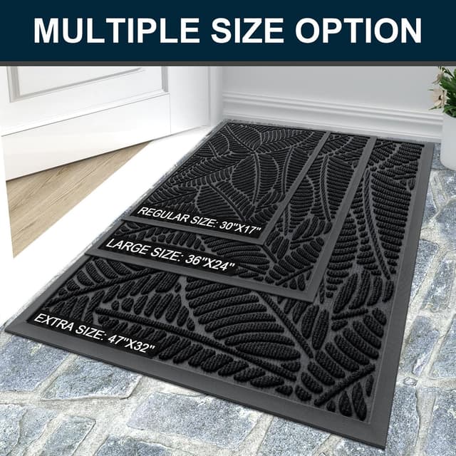 Thumbnail 6 de Colorxy Waterproof Doormat (30''x17'') Natural Rubber Non-Slip Low-Profile Indoor Outdoor Door Mat