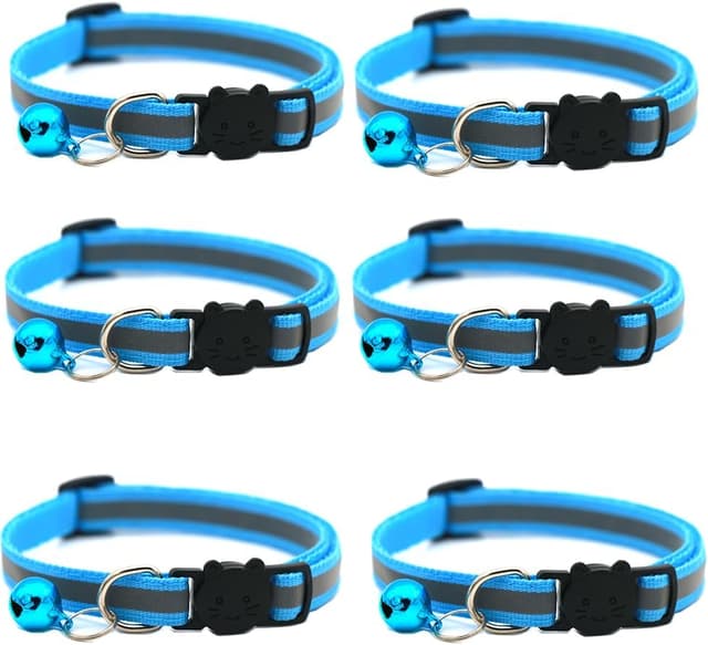 Thumbnail 4 de Hepplly 6er-Pack Katzenhalsbänder mit Quick-Release & Glocke (reflektierend, 19–32 cm)
