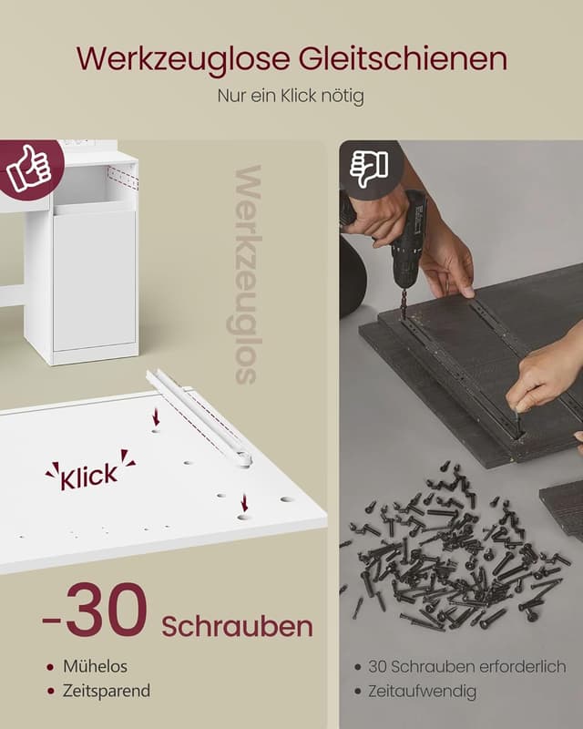 Detalle 2 de VASAGLE Kailyn Schminktisch mit LED‑Spiegel, 9‑Lampen 🎀