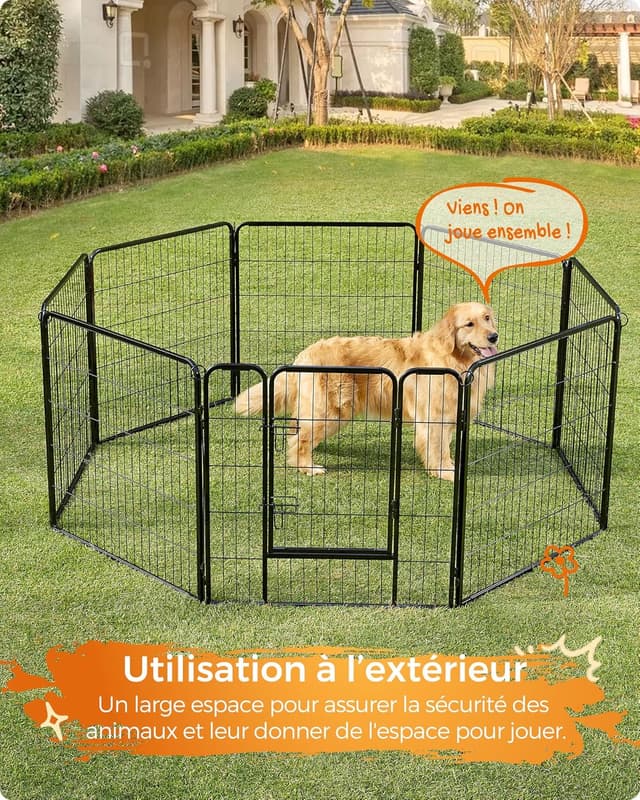 Thumbnail 4 de Feandrea PPK88H parc chien 8 panneaux 77x80 cm