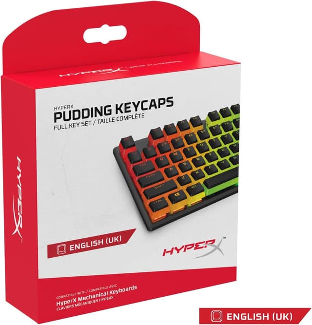 Detalle de HyperX Pudding Keycaps UK layout set