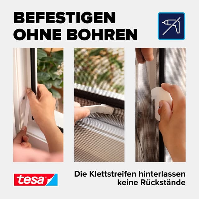 Thumbnail 4 de tesa Insect Stop Klett Gitter 100x100 Weiß