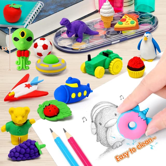 Detalle 2 de 70 Pack Animal Erasers for Kids ✏
