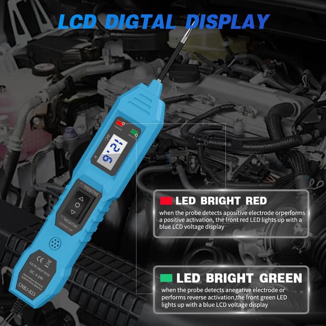 Detalle de Power Circuit Probe Tester Automotive 6V/12V/24V DC Car Electric Circuit Tester (Blue)