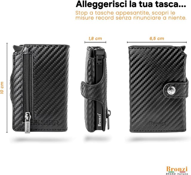 Thumbnail 4 de Bronzi Portafoglio Slim 10x6,5 cm 👛