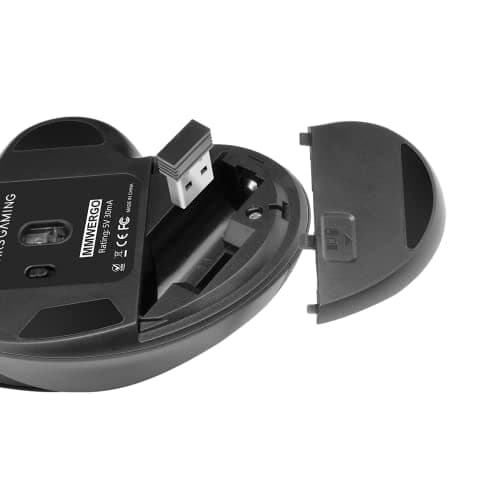 Detalle 2 de MARSGAMING MMWERGO Negro: Ratón Inalámbrico Ergonómico