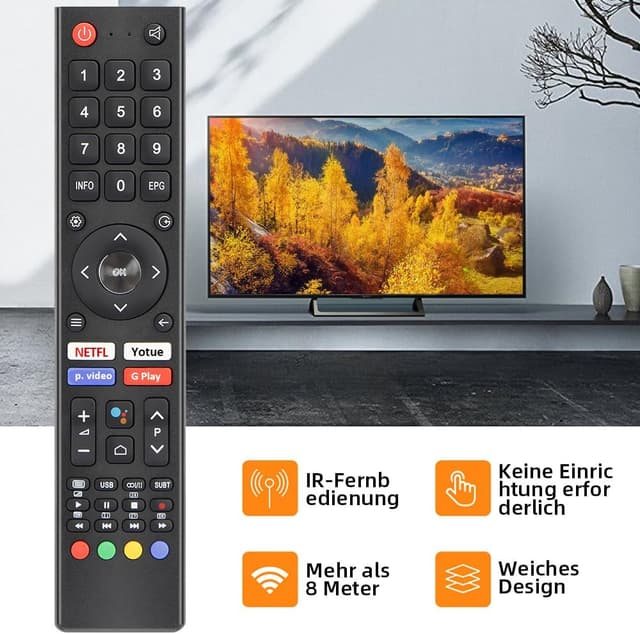 Detalle de Gvirtue Ersatz-Fernbedienung für Changhong UHD TVs (u. a. U43H7A, U43H7S, U55H7S) – ohne Programmierung