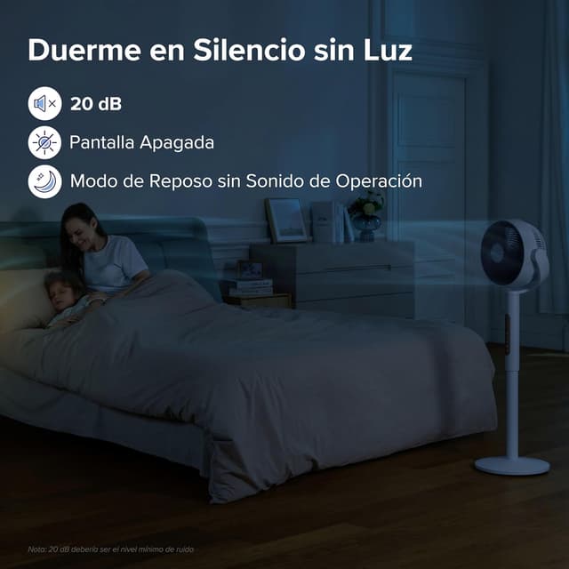 Detalle 2 de LEVOIT Ventilador de Pie Silencioso 20dB 🌀 12 Velocidades, Temporizador