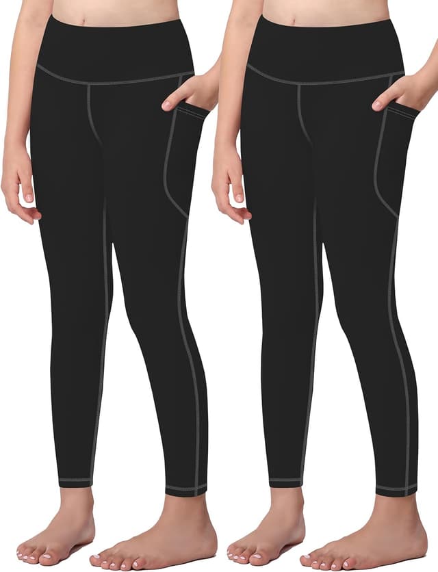 Detalle de Mirity Girls Leggings for Kids with 2 Pockets for Yoga, Workout & Everyday Wear