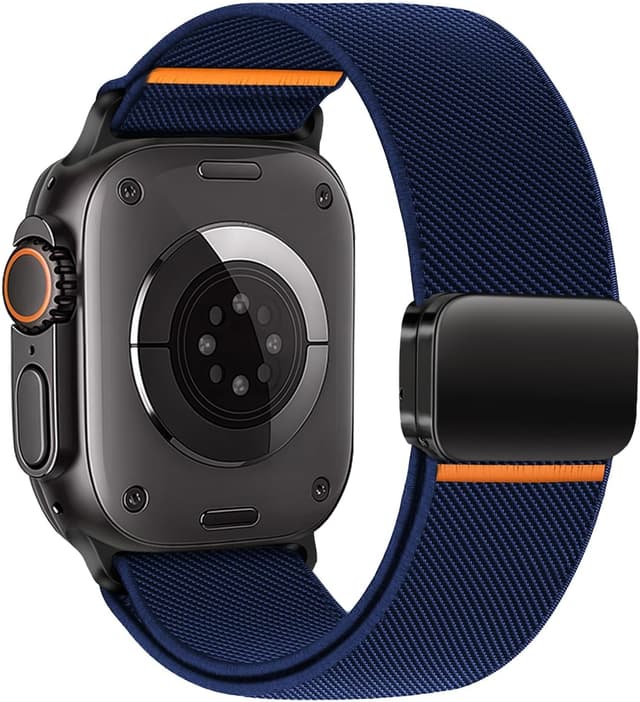 Detalle de SOLOLUP Stretchy Magnetic Straps for Apple Watch (Elastic Solo Loop Nylon) for 11/10/9/8/7/6/5/4/3/2/SE