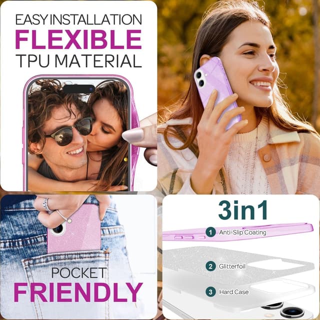 Thumbnail 5 de NALIA SHINEPOP Glitzerhülle für iPhone 16