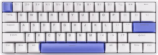 Detalle de DrunkDeer G60 Rapid Trigger mechanische Gaming-Tastatur (TKL, 60% Layout, Magnetschalter) – Weiß