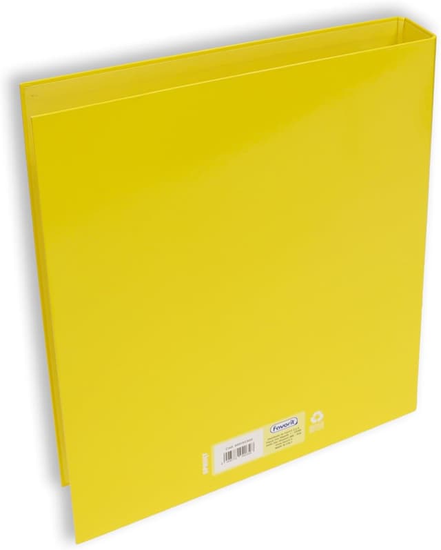 Detalle de Confezione da 2 raccoglitori ad anelli Favorit CF 2 Sprint in cartone 22 x 30 cm con 4 anelli da 30 mm, colore giallo