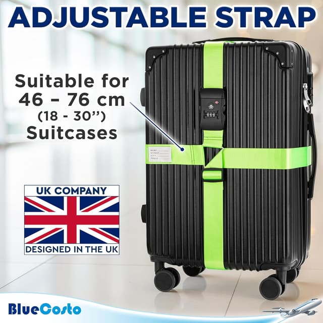 Detalle de BlueCosto luggage strap with TSA lock