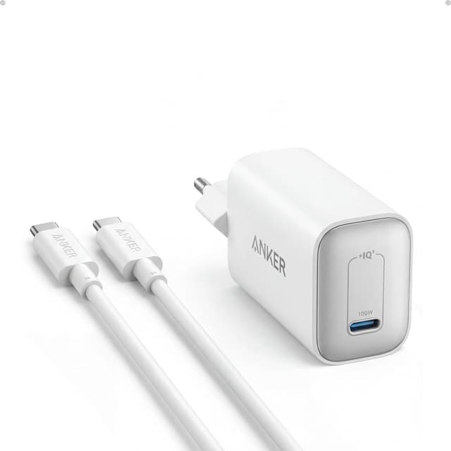 Detalle de Anker Nano 100W Ladegerät – kompaktes 100-W-Netzteil für MacBook, iPad, iPhone und USB‑C Geräte (inkl. 1,8 m USB‑C Kabel)