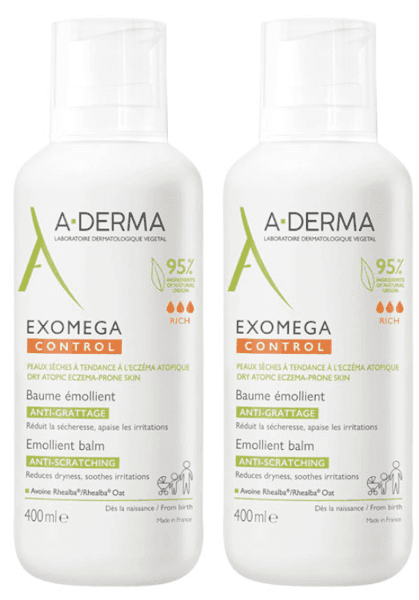 Detalle de A-Derma Exomega Control Bálsamo Emoliente 2x400 ml