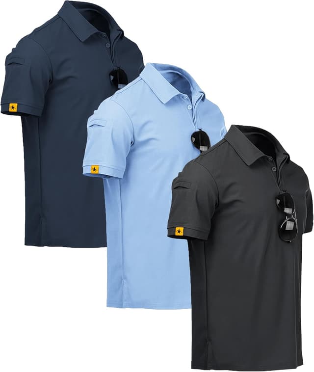 Thumbnail 6 de ZITY 3-Pack Men’s Lightweight Breathable Polo Shirts (Regular Fit) for Summer