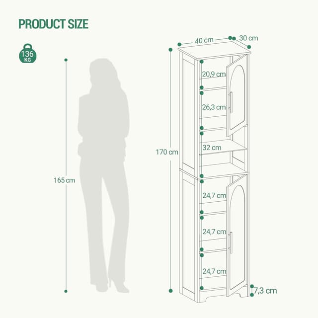 Thumbnail 1 de Hzuaneri SC28204X Mobile bagno 30 x 40 x 170 cm