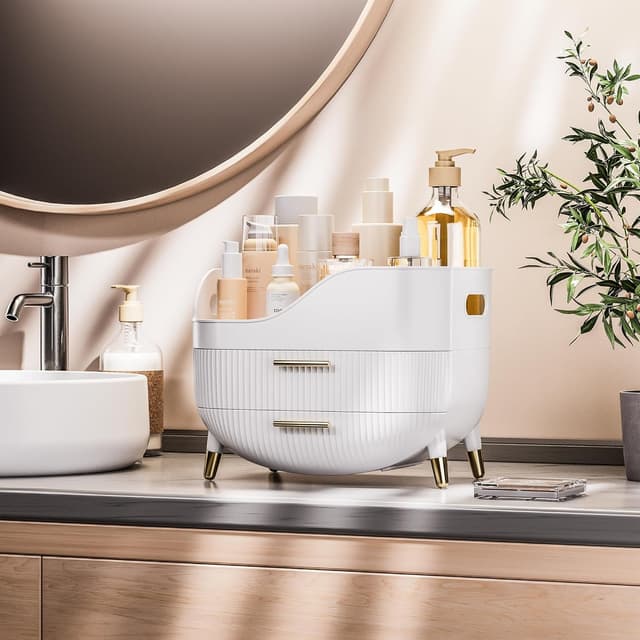 Detalle 2 de VG VISIONGOOD Make-Up Organizer 2 Schubladen Weiß