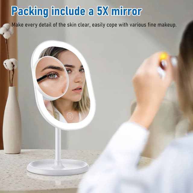 Detalle de Aidodo Rechargeable Makeup Mirror with LED 3 colours