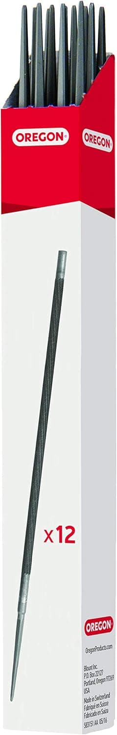 Detalle de Oregon Rundfeilen für Kettensägen, 12 x 4,8 mm (3/16") – manueller doppelhiebiger Kettensägenschärfer für Rundfeilenführung