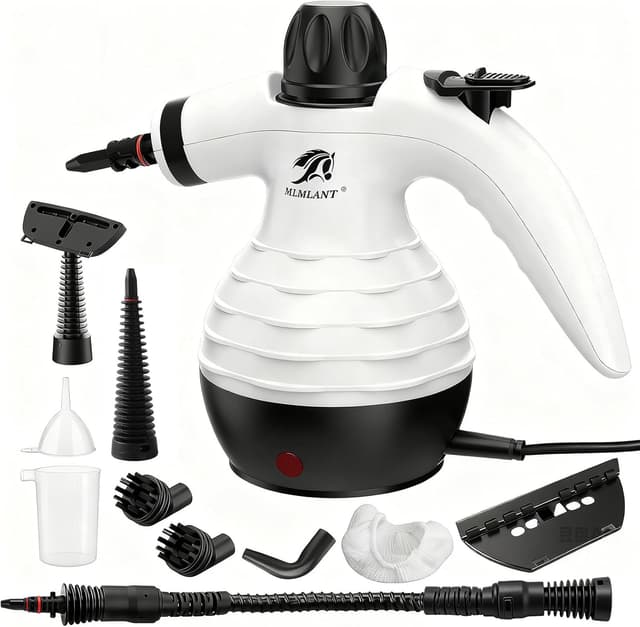 Detalle de MLMLANT Steam Cleaner (10 attachments) – 1050W handheld steam cleaner for kitchens, bathrooms, sofas and car seats