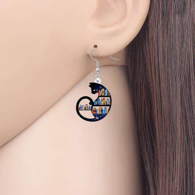 Detalle 2 de LONYOO Acrylic Funky Cat Earrings