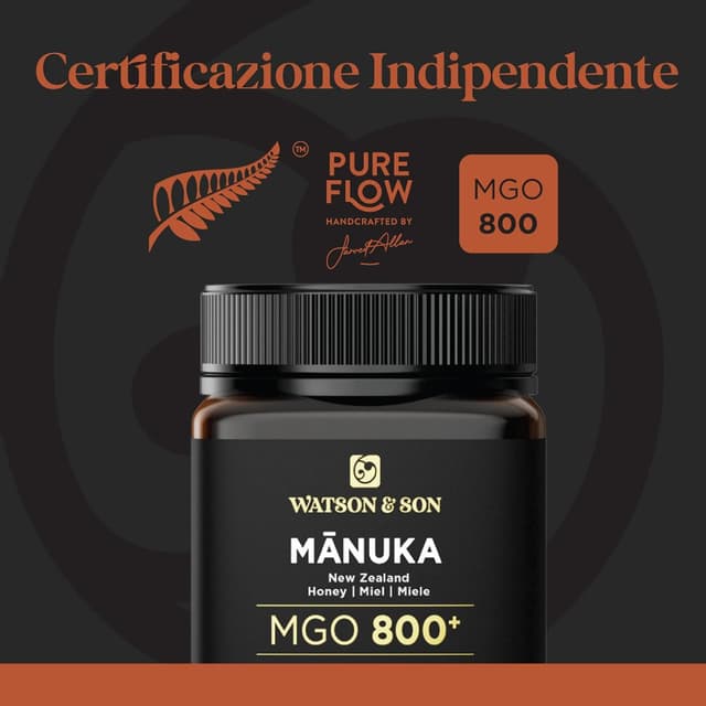 Thumbnail 4 de Watson & Son Miele di Manuka MGO 800 250g, puro e grezzo 🍯