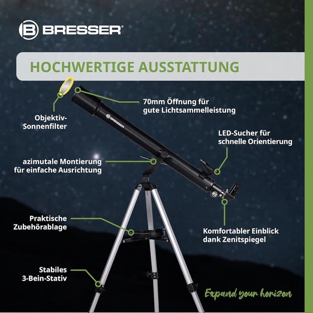 Thumbnail 4 de Bresser Sirius 70/900 AZ Einsteiger Teleskop