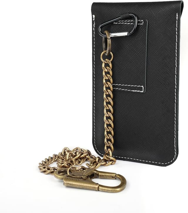 Detalle 2 de Chaîne de portefeuille pour homme Ahiller avec mousqueton en alliage et chaîne en acier inoxydable (gris acier)