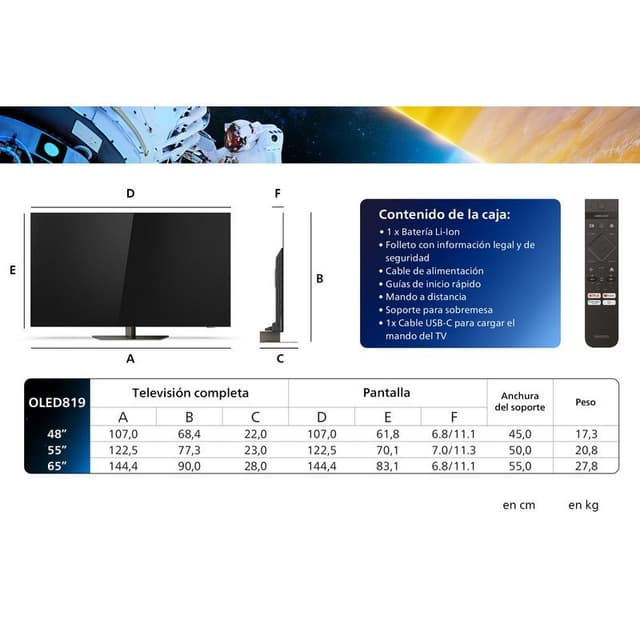 Thumbnail 1 de Philips 48OLED819 48" OLED 4K HDR UltraHD TV
