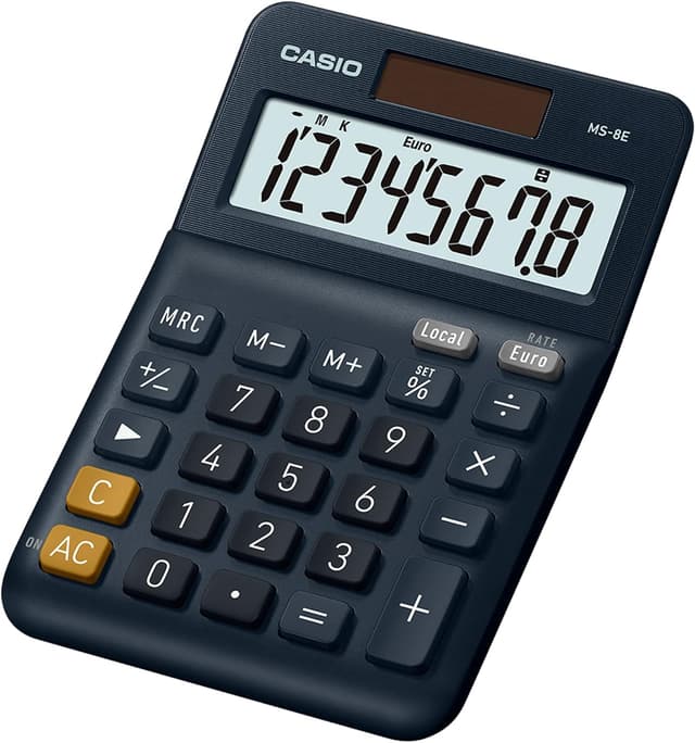 Detalle de Casio Tischrechner MS-8E (8-stellig) mit Währungsumrechnung – für Alltag & Büro