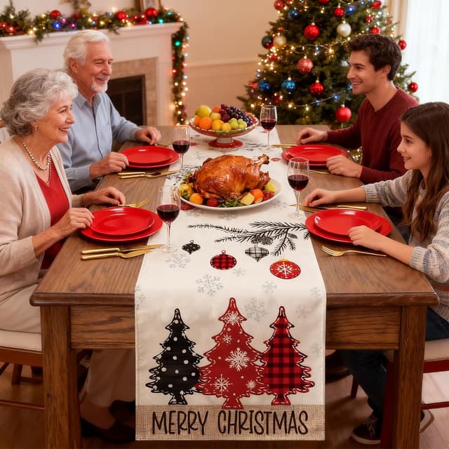 Thumbnail 3 de TAIANJI Christmas Table Runner 180x33cm