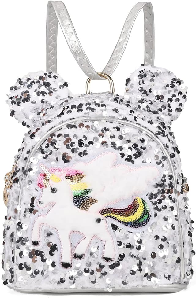 Detalle de Gladdon Mini Backpack Purse for Teen Girls – Kawaii Glitter Unicorn Crossbody Bag