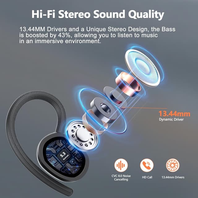 Thumbnail 5 de Bluetooth Kopfhörer Sport 2025 In-Ear, 128 Std Spielzeit