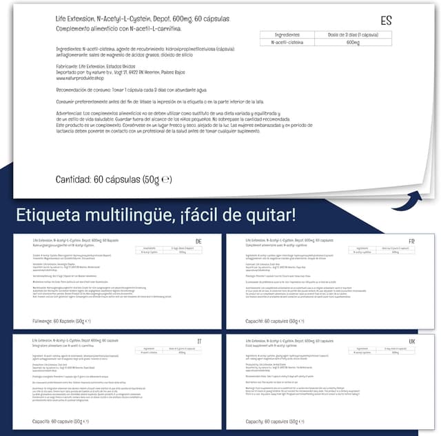 Thumbnail 6 de Life Extension N-Acetyl-Cysteine (NAC) 600mg 🌱 60 Cápsulas