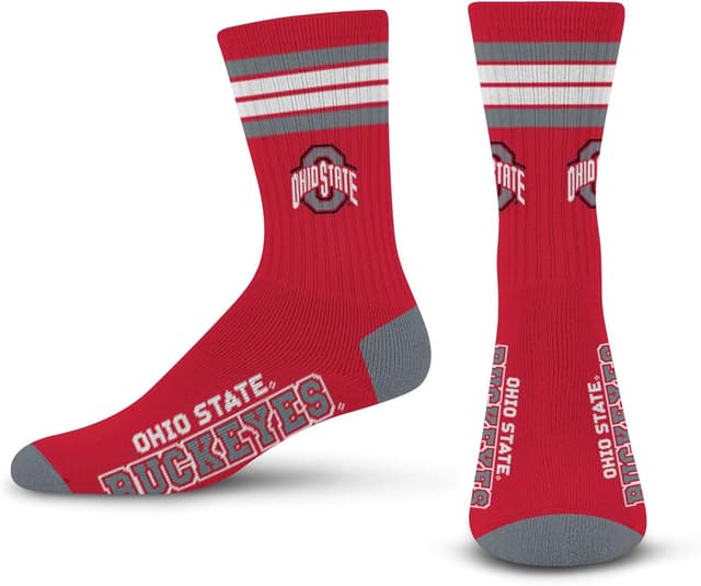 Detalle de FBF NCAA unisex-adult 4 Stripe Deuce Crew NCAA socks